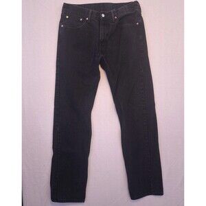 Levi's 505 Regular Fit Straight Leg Jeans Mens 32x34 Black dark wash Denim